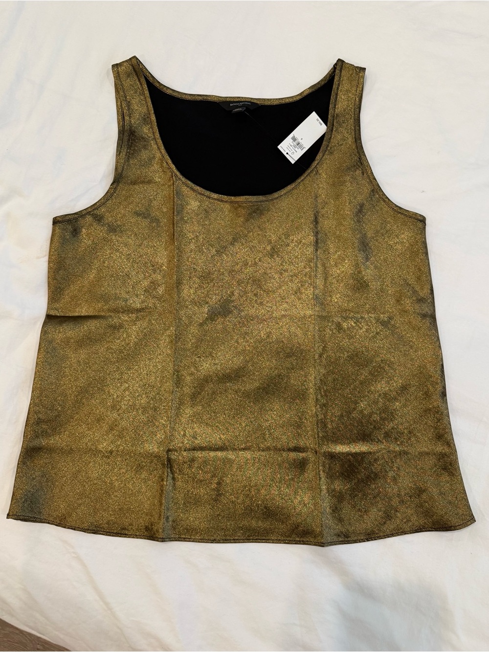 Banana Republic Shimmery Gold Scoop Neck Tank NWT